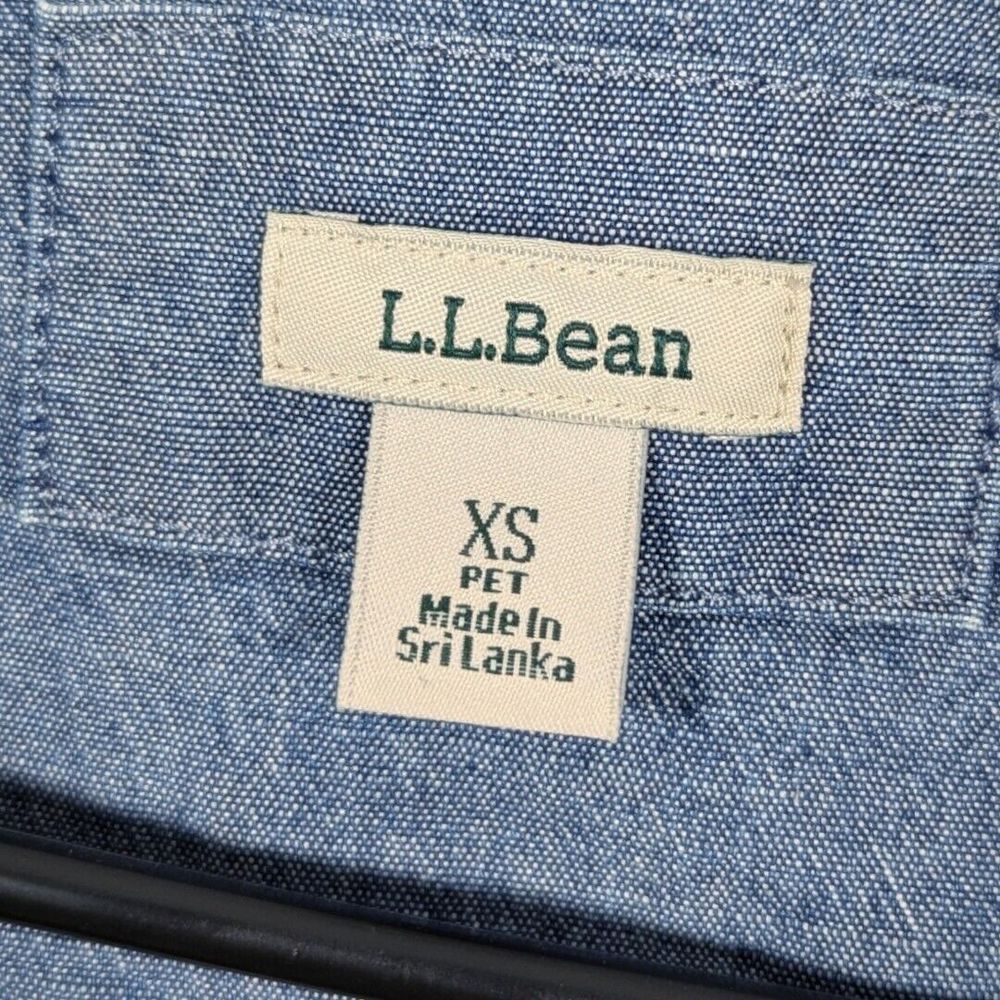 LL Bean Women's Blazer XS 2 Buttons Chambray Jacket Preppy Career Office - Picture 4 of 5